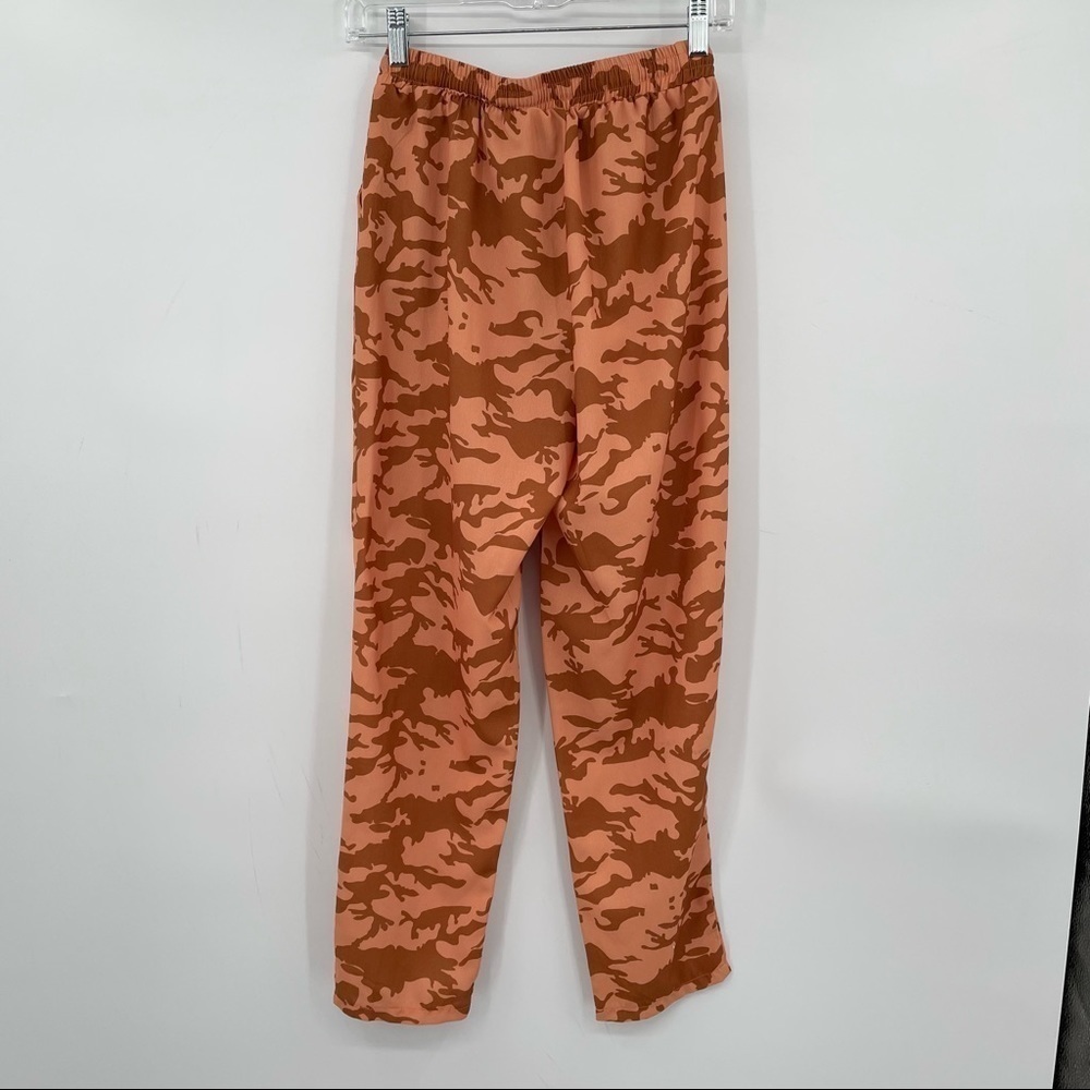 Burnt Orange Camo Print High Rise Cigarette Pants - Picture 8 of 12